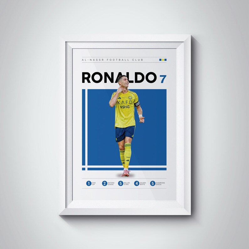 Cristiano Ronaldo Al Nassr Poster, Football Player Wall Art (Digital Download) image 2