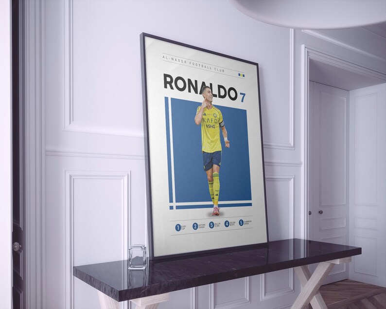 Cristiano Ronaldo Al Nassr Poster, Football Player Wall Art (Digital Download) image 4