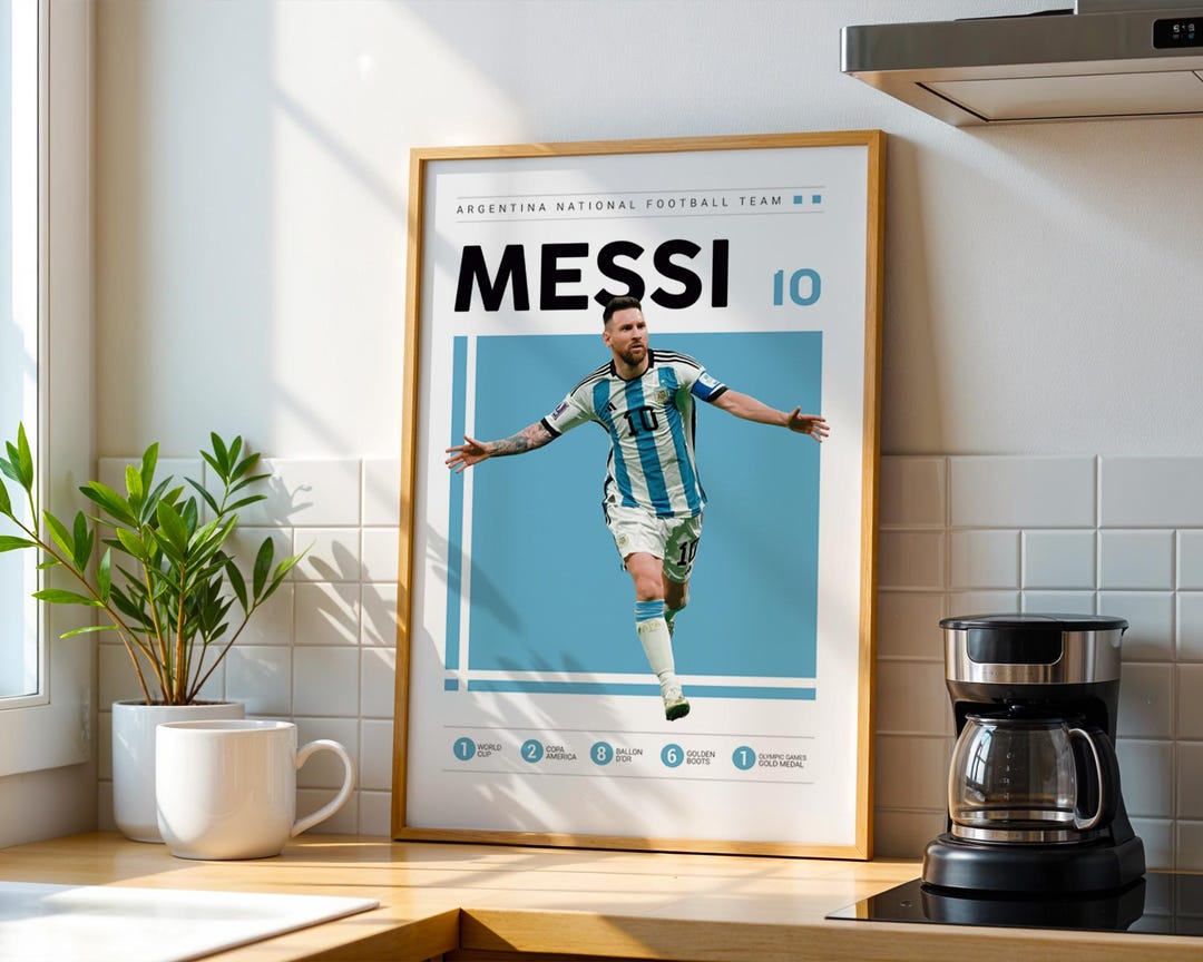 リオネル・メッシ アルゼンチン代表 サッカーポスター：スポーツを