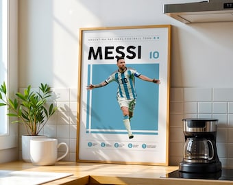 Lionel Messi Argentina Soccer Poster: Sports Bedroom Wall Art (Digital Download)