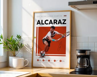 Carlos Alcaraz Tennis Poster: Sports Wall Art Print (Digital Download)