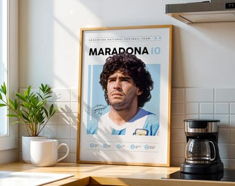 Diego Maradona Poster: Argentina Football Legend, Sports Wall Art (Digital Download)