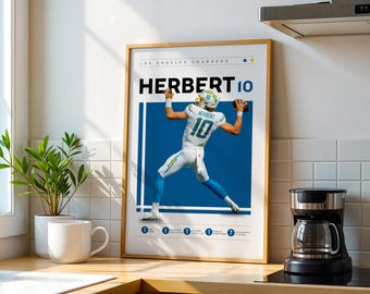 Justin Herbert Poster: Los Angeles Chargers NFL Art (Digital Download)