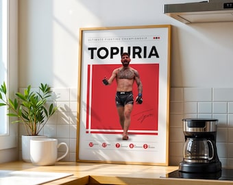Ilia Topuria UFC Poster: Sports Wall Art Print (Digital Download