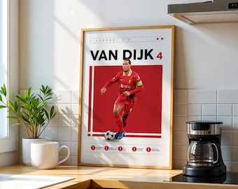 Virgil van Djerk Poster: Fußball-Lquarell (Livergil) Poster (Digitaler Download)