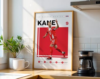 Harry Kane Poster, England football Print, Soccer Gifts, Sports Poster, Football Player Poster, Soccer Wall Art 84