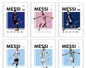 Lionel Messi 6 Poster Bundle: Fußball Kunstdrucke (Digitaler Download)