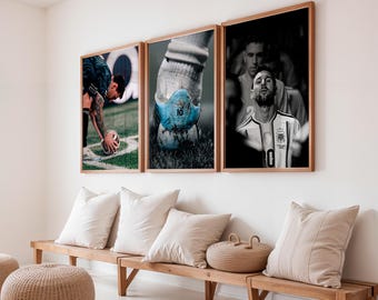 Lionel Messi 3 Poster Set Bundle Football (Digital Download)