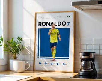 Cristiano Ronaldo Al Nassr Poster, Football Player Wall Art (Digital Download)