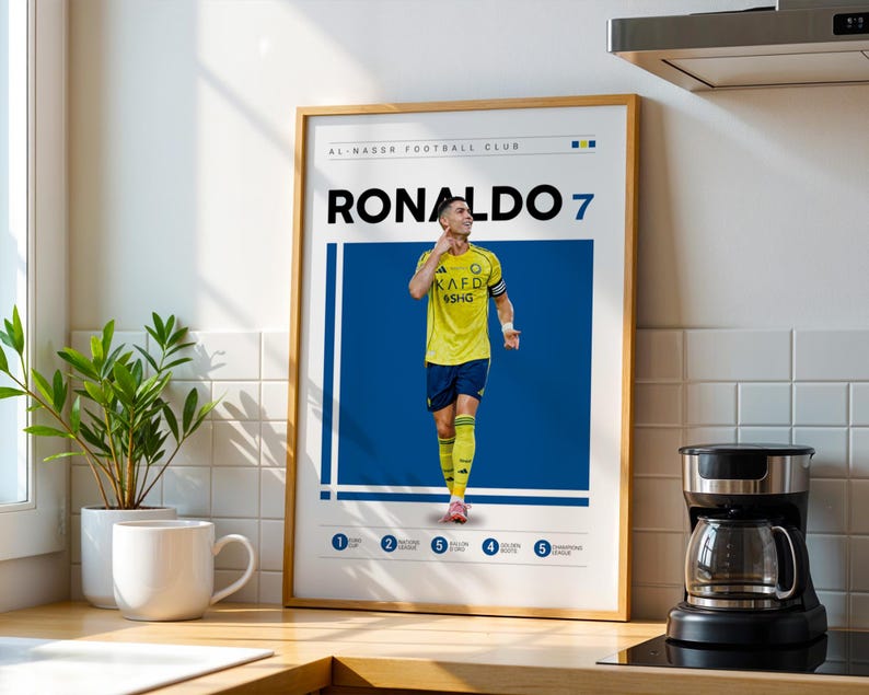 Cristiano Ronaldo Al Nassr Poster, Football Player Wall Art (Digital Download) image 1
