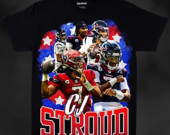 CJ Stroud PNG T Shirt Design | Houston Texans | NFL Vintage Graphic Tee Design | Digital Download