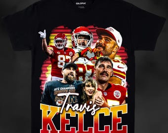 Travis Kelce PNG T Shirt Design | Kansas City Chiefs | NFL Vintage Graphic Tee Design | Digital Download