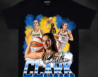 Caitlin Clark T-shirtontwerp in png-stijl | Indiana-koorts | Vintage basketbalshirt met graphic | Digitale download | WNBA-clipart