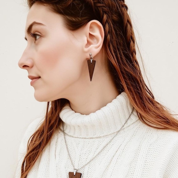 Triangle Earrings Sustainable Irish Wooden Jewellery