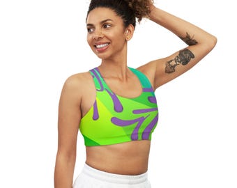 Geometric Abstract Sports Bra, Graffiti Activewear
