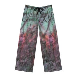 Faded Scribble Men&#39;s Pajama Pants, Lounge Wear, Sleepwear, Freestyle Drawing, Comfy PJ Bottoms