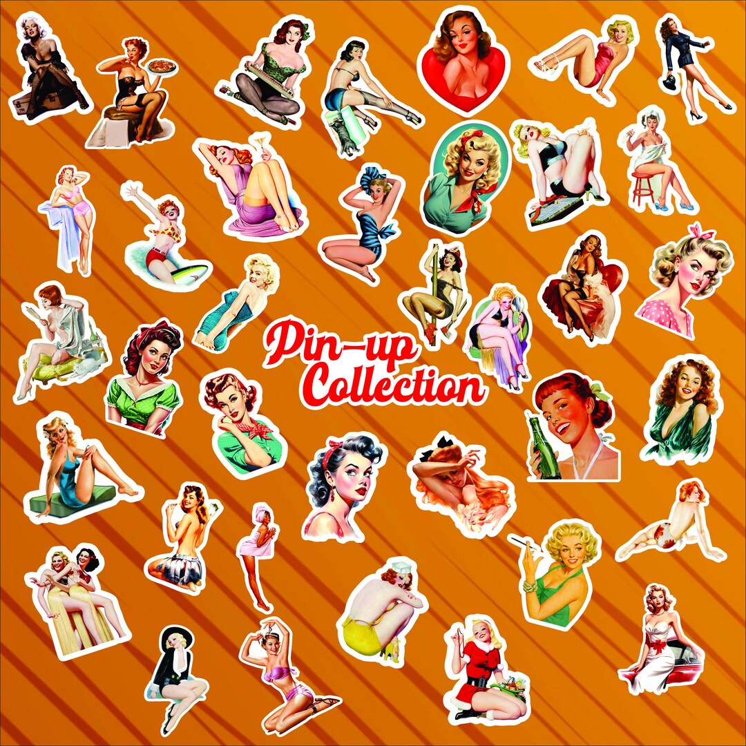 Pin Up Vector Stickers Stickers - Pinnup Collection - Etsy