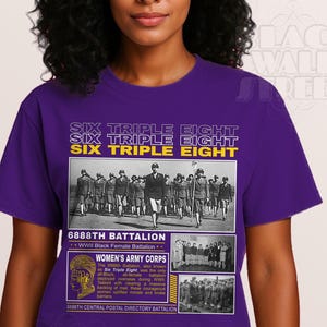 Empowerment Graphic WWII Art | Unsung Heroes | Six Triple Eight | 6888th Battalion | Trailblazing Women | Military History Black Women