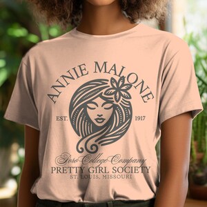 Black Hair Movement Shirt: Annie Malone Tribute (Unisex Tee) Heather Peach