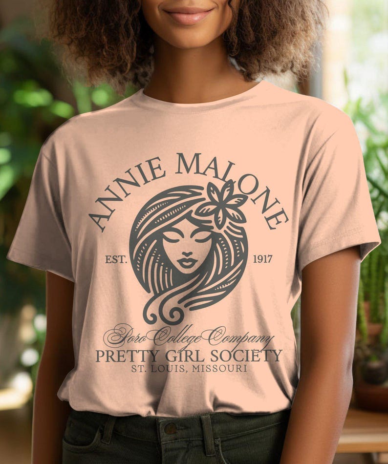 Black Hair Movement Shirt: Annie Malone Tribute (Unisex Tee) Heather Peach