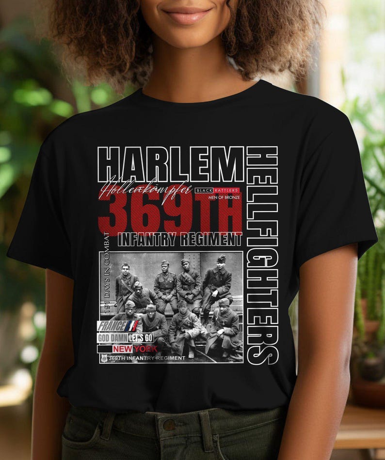 Harlem Hellfighters Shirt, Army Veteran Gifts, 369th Infantry Black Military History immagine 4