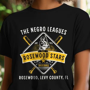 Rosewood Stars 1923 Negro League Baseball Black History Month Juneteenth African American Black Baseball Legacy Pride T-Shirt