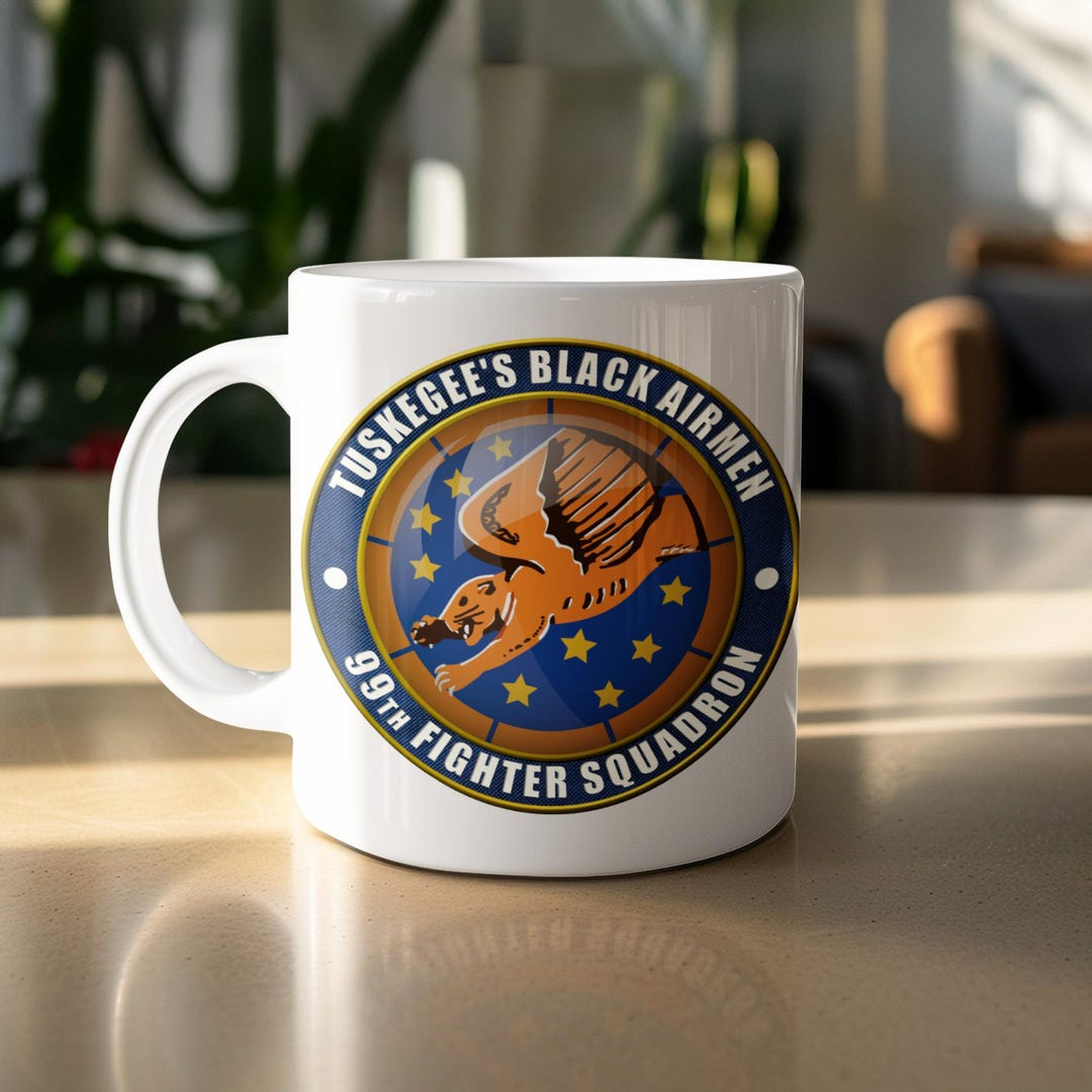 Tuskegee Black Airmen Ceramic Mug, 99th Fighter Squadron Emblem (11oz ...
