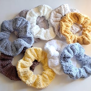 Handmade knitted hair scrunchie
