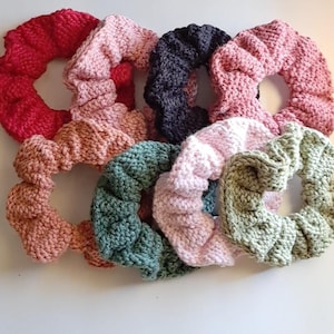 Handmade knitted hair scrunchie
