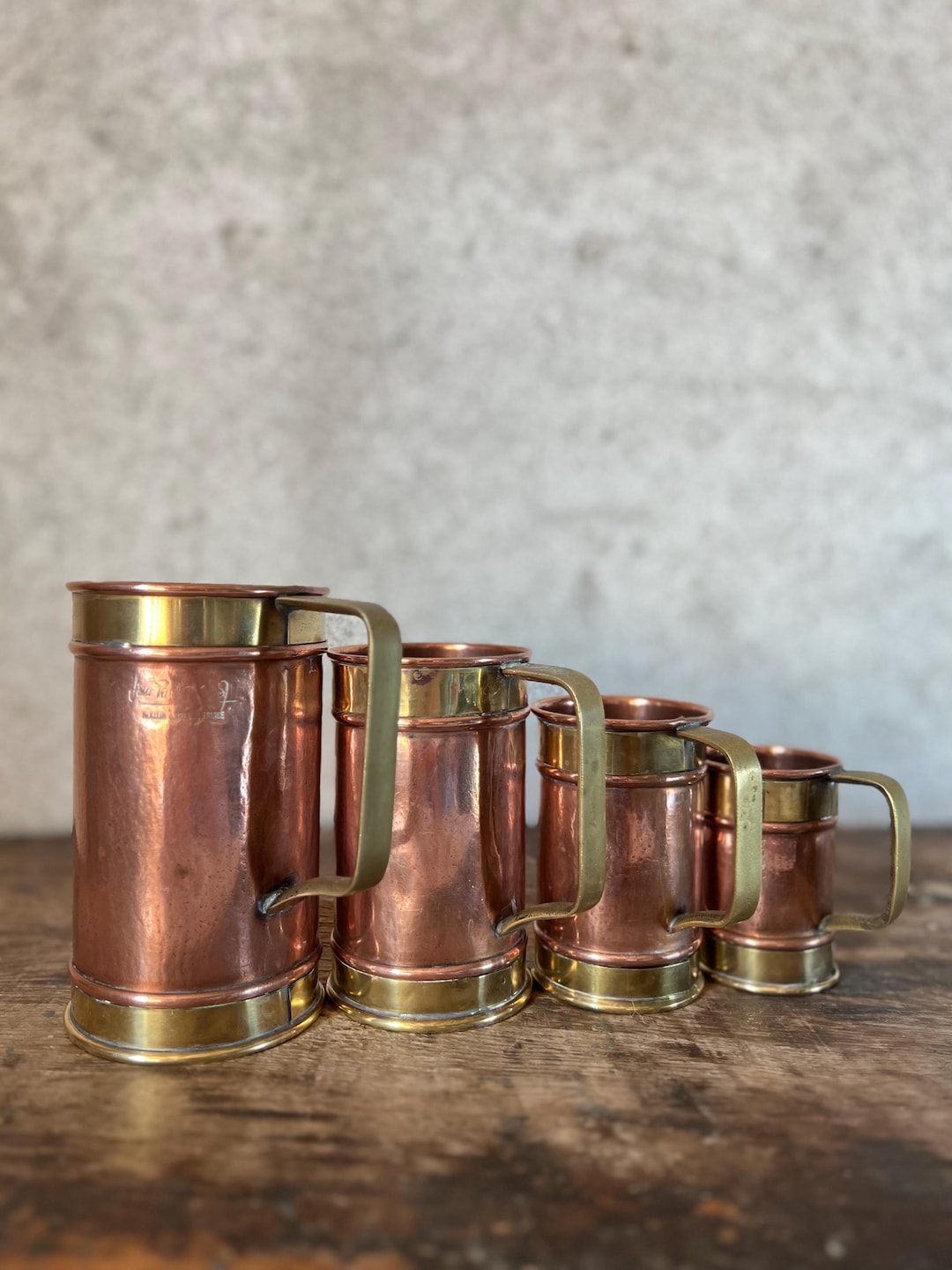 Copper Brass Measuring Cups – MOF French Metalwork Set Jean-paul
