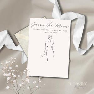 Errate das Kleid Brautdusche Spiel-Minimalist Thema, Brautdusche Party Spiele, Hochzeit Dress Spiel, modern, Instant Download, druckbare