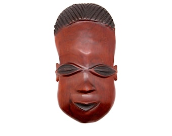 African Mask Ebony Carved Malawi Mask 7.5"