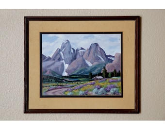 1981 Original Oil Painting on Board of Ranch Landscape Signed