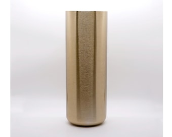 Minimalist Brass Decorative Cylinder Vase Tall 10.5”