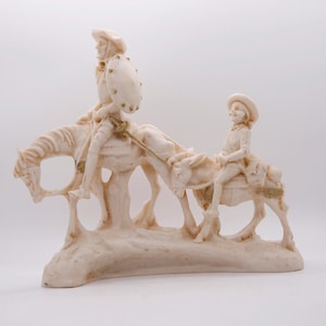 Vintage Sculpture A.Santini Don Quixote and Sancho Panza Figurine Statue