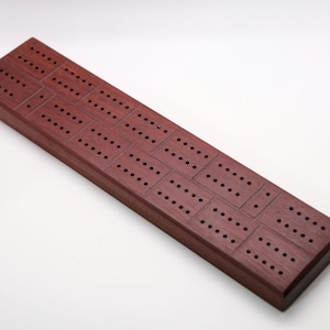 Vintage Handmade Solid Wood Cribbage Board 12x3x1