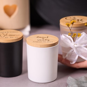 Personalized Storage Jar,Custom Engraving Storage Jar with Lid,Wedding Gifts,Guest Gift,Family Gift,Bridal Couple Gifts,Wedding Candy Jar