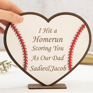 Custom Baseball Sign,Wood Softball Baseball Sign,God Hit A Homerun When He Made You Our Dad,Personalized Fathers Day gift,Baseball Dad Gifts