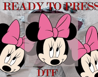Minnie Mouse DTF Transfer, Minnie Mouse Disney DTF, Minnie Mouse Classic Face DTF, Direct to Film, Ready To Press, Prints