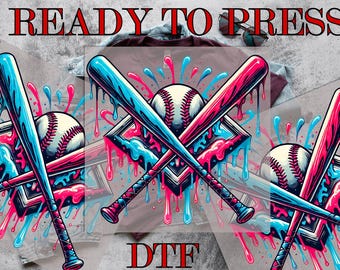 Baseball Home Plate Ice Cream DTF Transfer, Baseball Drip Ice Cream DTF, Baseball Respect Drip DTF, Direct to Film, Ready To Press