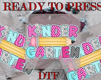 Retro Kindergarten Back to School DTF Transfer, Kindergarten DTF, Back To School, Direct to Film, Ready To Press,DTF Prints