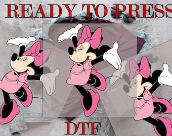 Minnie Mouse DTF Transfer, Minnie Mouse Disney DTF, Minnie Mouse Happy Jumping DTF, Direct to Film, Ready To Press, Prints