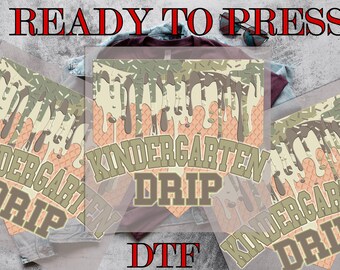 Kindergarten Drip DTF Transfer, Kindergarten Drip Boys Camo DTF, Kindergarten Camo, Direct to Film, Ready To Press, DTF Prints