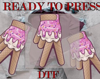 Ice Cream Drip Baseball Glove DTF Transfer, Baseball Drip, Baseball Drip Ice Cream, Baseball Glove, Direct to Film, Ready To Press