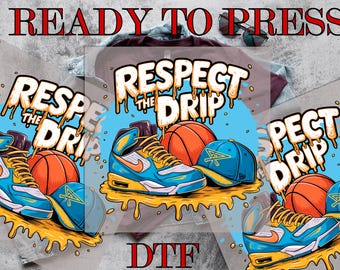 Respect the Drip Baseball DTF Transfer, Baseball Respect Drip DTF Transfer, Baseball Ice Cream Drip, Direct to Film, Ready To Press