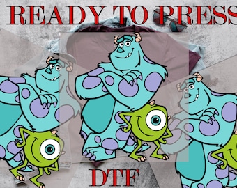 Mike And Sully DTF Transfer, Mike And Sully Disney DTF, Mike Disney, Sully Disney, Direct to Film, Ready To Press, Prints