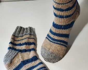 Adult Wool Socks - Hand Knit - 100% Wool - 9" foot