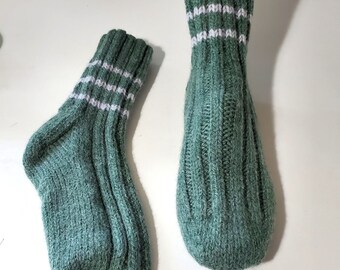 Handknitted wool socks - Fits Average 8" foot