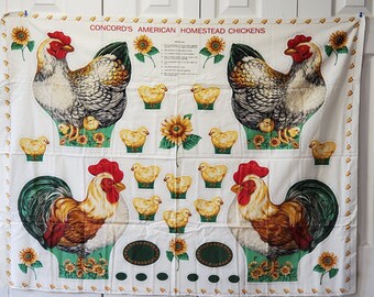 American Chickens to Sew - Concord's American Homestead Panel