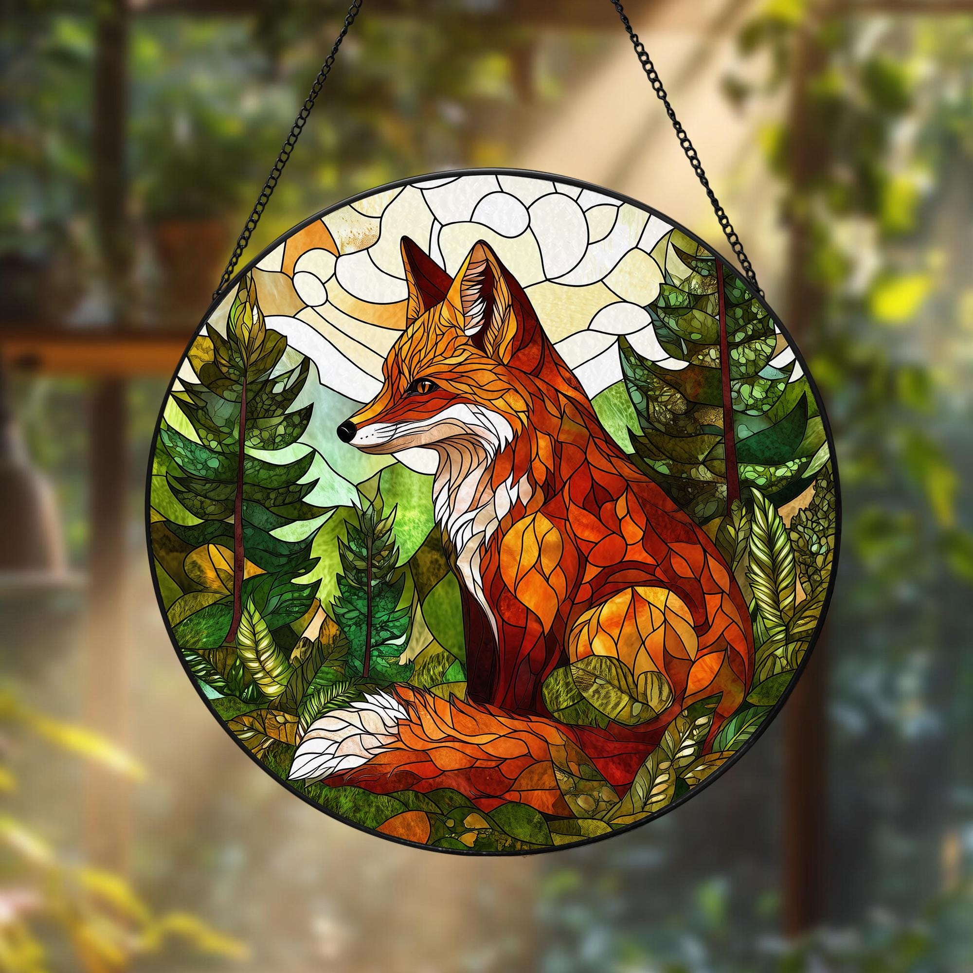 Stained Glass Fox - Etsy